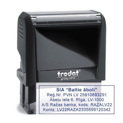 Rekvizītu zīmogs 58x22mm Printy 4913