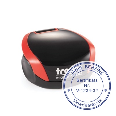 Apaļais kabatas veterinārārsta zīmogs Ø 35mm Micro printy 9342