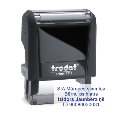Ārsta taisnstūra zīmogs 38x14mm Printy 4911