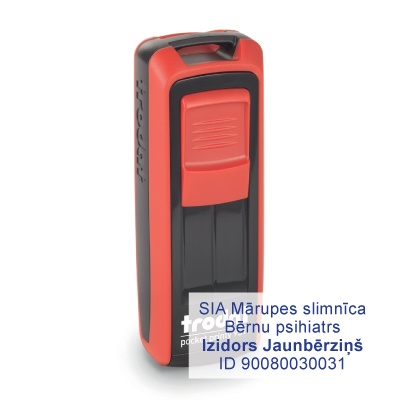 Pārnēsājams ārsta taisnstūra zīmogs 38x14mm Pocket printy 9511